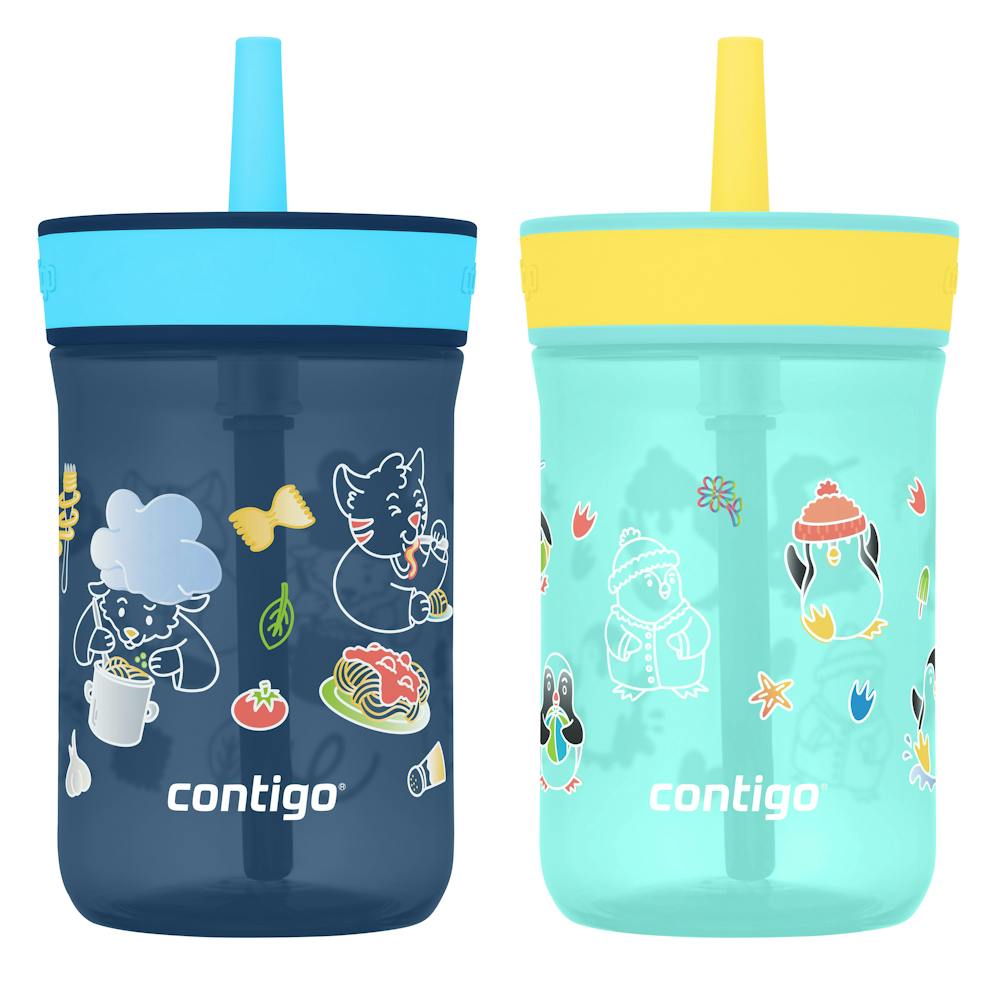 Contigo® Kids’ Leighton Straw Tumbler with Spill-Proof Leak-Proof Lid, 14oz dwrC