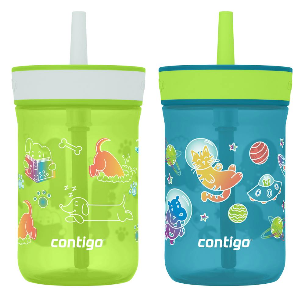 Contigo® Kids’ Leighton Straw Tumbler with Spill-Proof Leak-Proof Lid, 14oz r6Cg