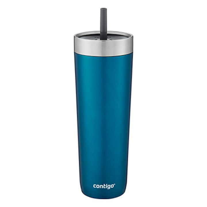 Luxe Stainless Steel Travel Tumbler with Spill-Proof Lid and Straw, 24oz STqO