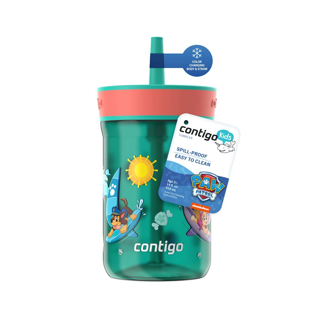 Contigo® Kids’ Leighton Straw Tumbler with Spill-Proof Leak-Proof Lid, 14oz s8Ct